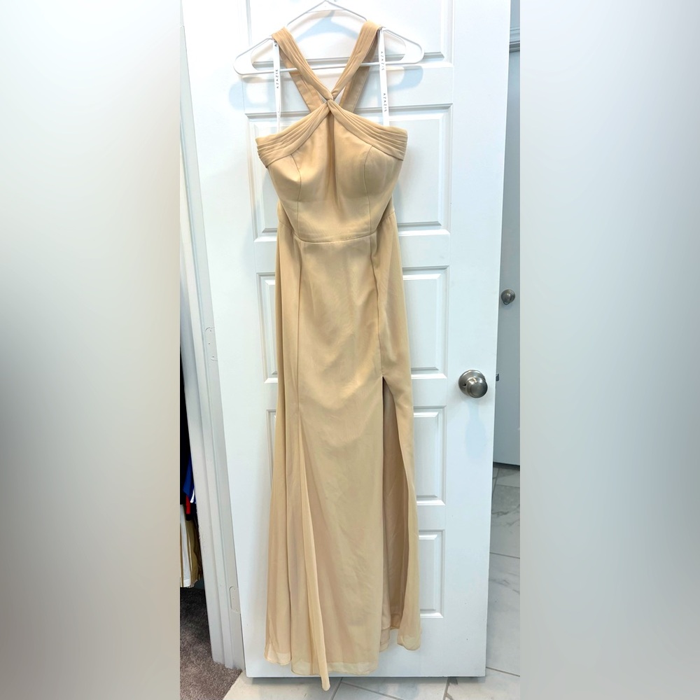 Azazie champagne Bridesmaid dress sz 8